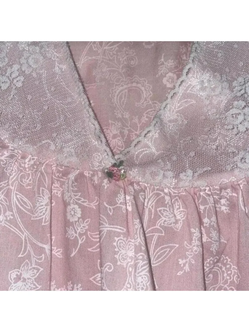 🇺🇸Vintage 1960s Barbiecore Pink Floral Sleeveless Nightgown Pajama Lingerie